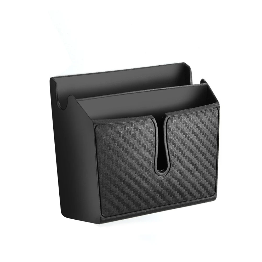 

Adhesive Car Storage Box Carbon Fiber Container Organizers Phone Holder for Car - Small Size