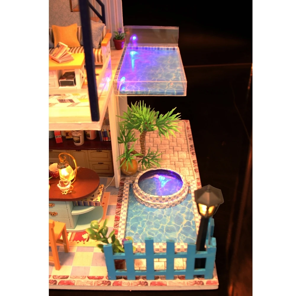 Handmade Miniaturas Wooden Diy Doll House Miniature Dollhouse Furniture Handcraft Model Kits Box Puzzle Toys For Children Gift