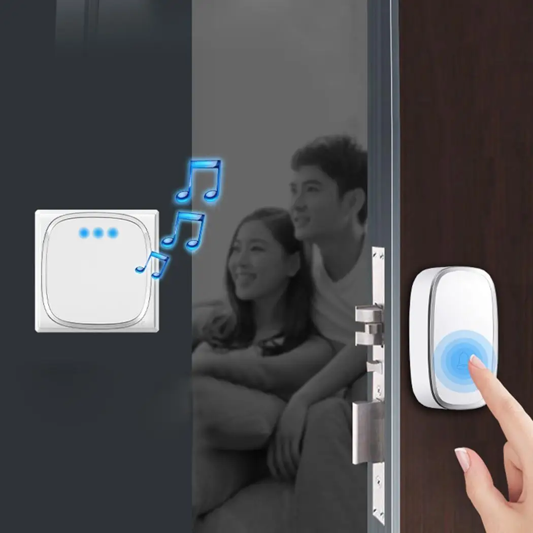 

Multi-function EU Plug Type A101-2 Wireless 36 types IP44 0-100 decibels, adjustable 220V Smart Doorbell