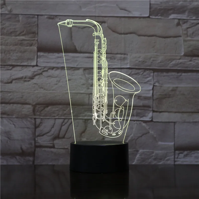 Saxphone настольная лампа 3D Светодиодная Ночная Sax музыкальный инструмент