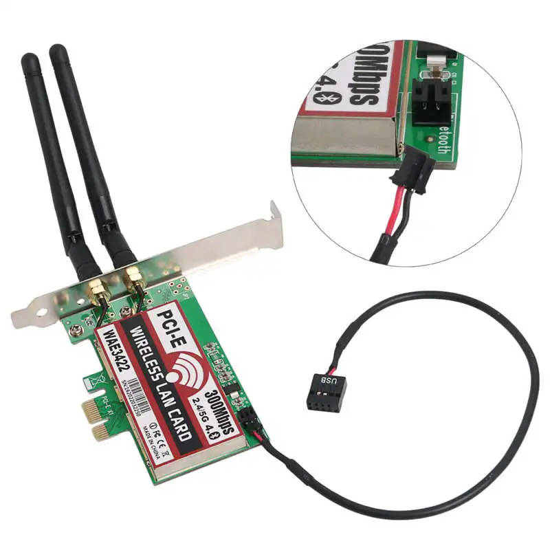 Сетевая карта Bluetooth 4 0 Двухдиапазонная 2G/5G 300mbps Pci E Express Wae3422 сетевая Wlan Wifi