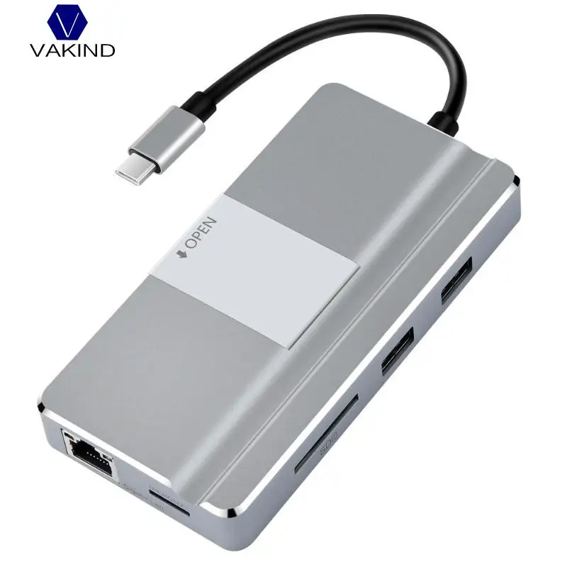 

NEW YC217 USB Hub Type C to HDMI USB 3.0 RJ45 TF Card Reader Adapter for MacBook Huawei P20 Pro