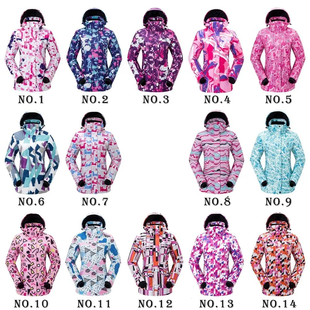 ناقلات العلامة التجارية النساء سترة تزلج يندبروف ماء دافئ جواكت شتوية ملابس التزلج على الجليد في الهواء الطلق الرياضة الثلوج معطف