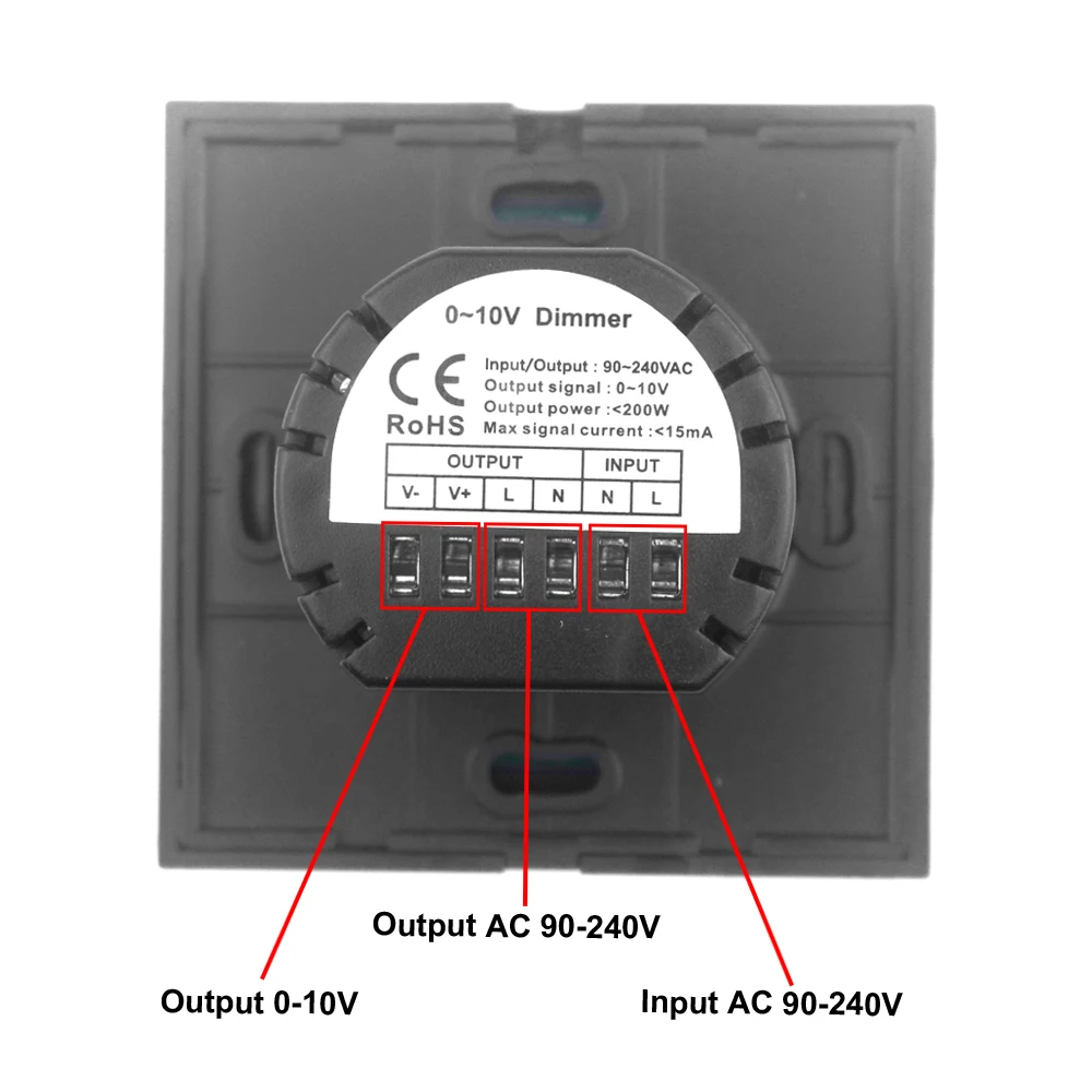 Сенсорный светодиодный диммер 220 В стандартный выход ЕС светодиодный диммер 220 в 0-10 в диммер для светодиодной лампы 220 В сенсорный переключатель управления