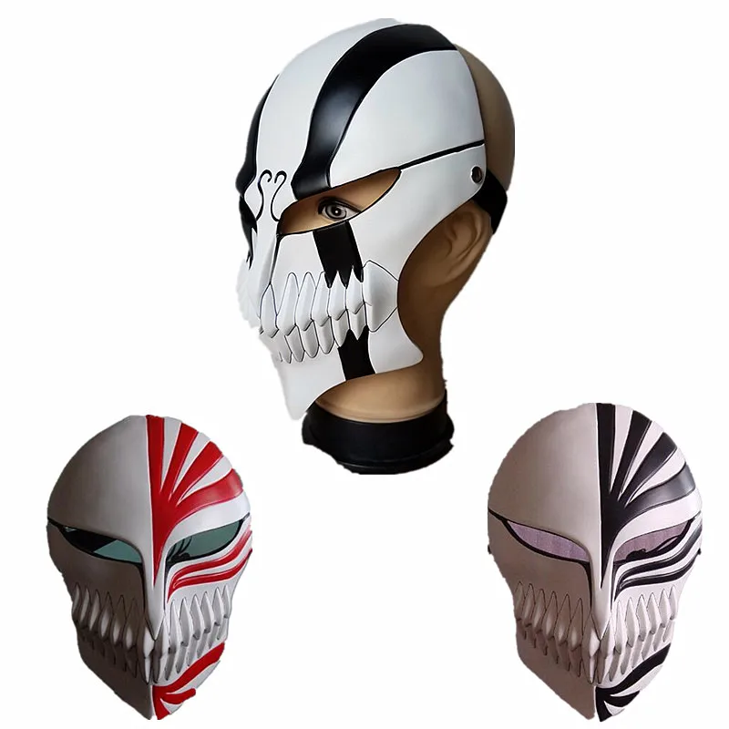 

Men's Anime Halloween Horror Death Mask Black Saki A Protection Blur Full Face Mask Anime Cosplay Men's Gundam Hand White Model