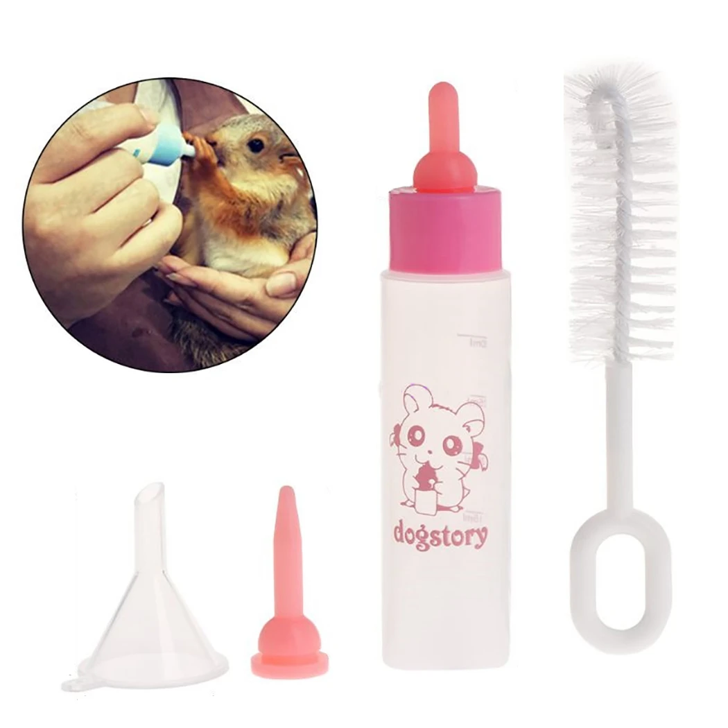 

5PCS Pet Nursing Bottle Kit Water Milk Feeder Pet Feeding Bottle Chinchilla Rabbit Guinea Pig Feeder Bottle Supplies For Hamster