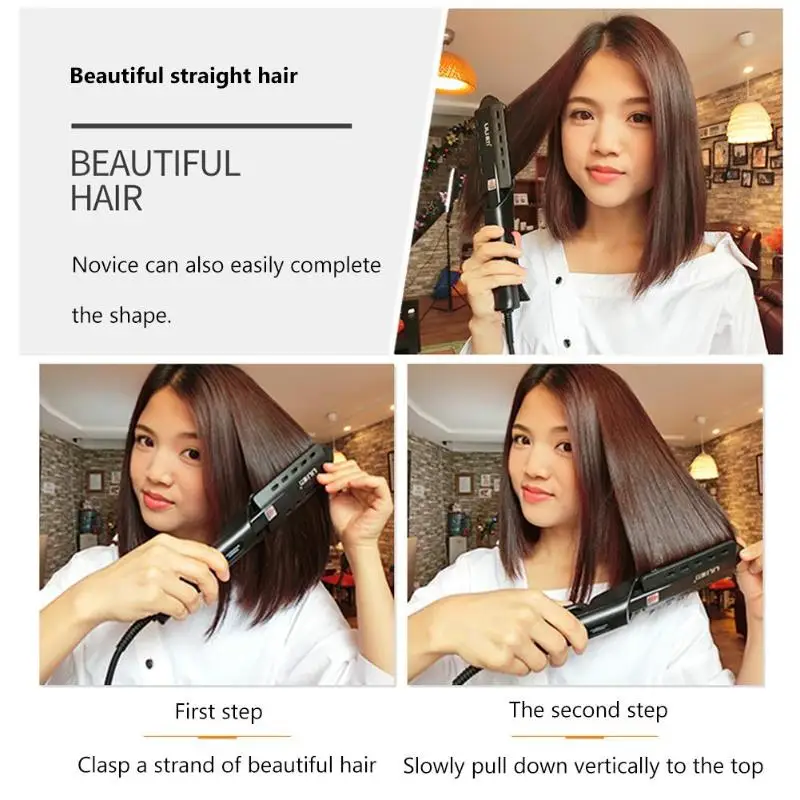 

Professional Steam Hair Straightener Ceramic Vapor Hair Flat Iron Seam Hair Straightening Iron Curler Steamer Hair Styling Tool