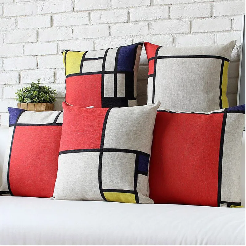

Nordic Style Geometric Cushion Cover Polyester Pillow Case Black And White Home Decorative Easter Pillow Cover For Sofa Car