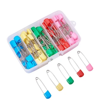 

1 Box (100pcs) 2 Inch Assorted Color Plastic Head Pins Baby Safety Pins Diaper Pins Plastic Head Cloth Diaper Nappy Pins