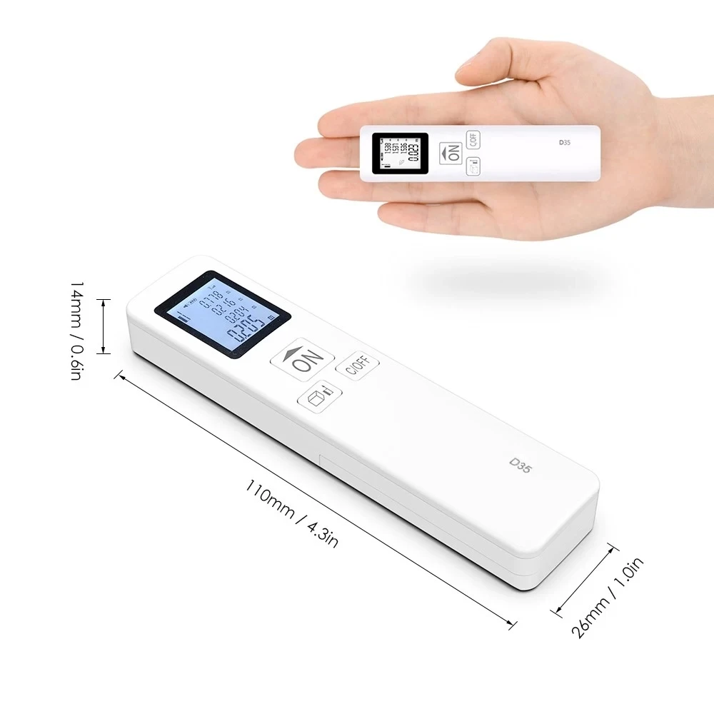 D35 35M Mini Handheld Laser Distance Meter Digital Laser Rangefinder Area Volume Measurement D35 35M Mini Handheld Laser Distance Meter Digital Laser Rangefinder Area Volume Measurement