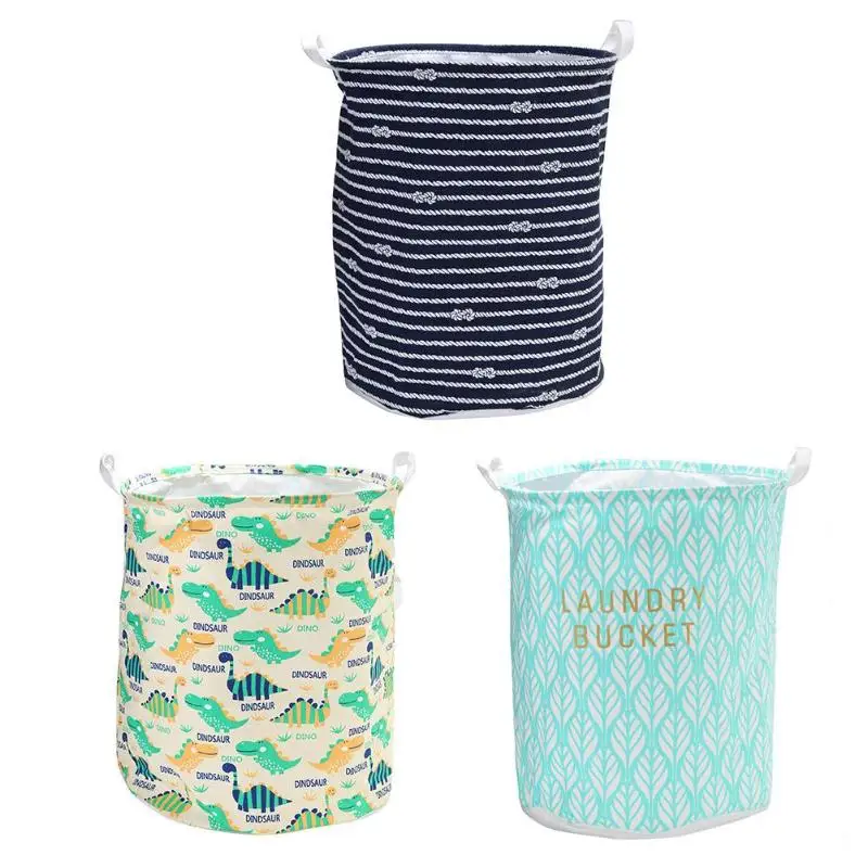 قماش للطي المطبوعة الغسيل التخزين دلو لعب أشتات برميل سلة قماش للطي المطبوعة الغسيل التخزين دلو لعب أشتات برميل سلة