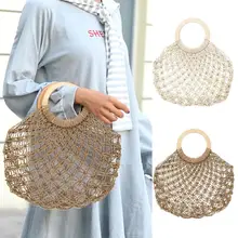 Модные Соломенные Сумочки из ротанга для женщин; коллекция года; милые летние винтажные пляжные сумки в стиле бохо; повседневные тканевые сумки для девочек