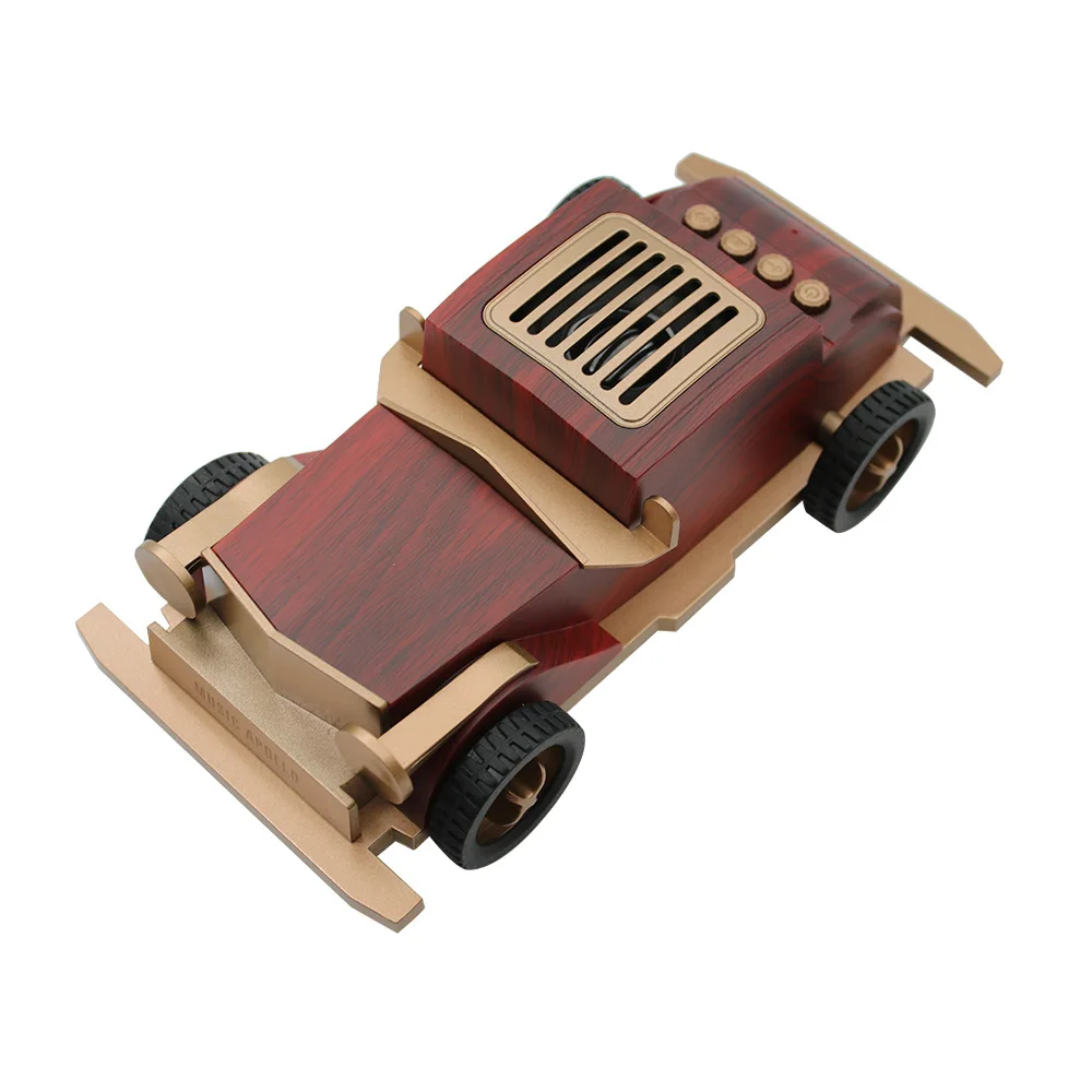 Wireless retro classic car audio 2019 new portable smart Bluetooth speaker mini wooden color bass