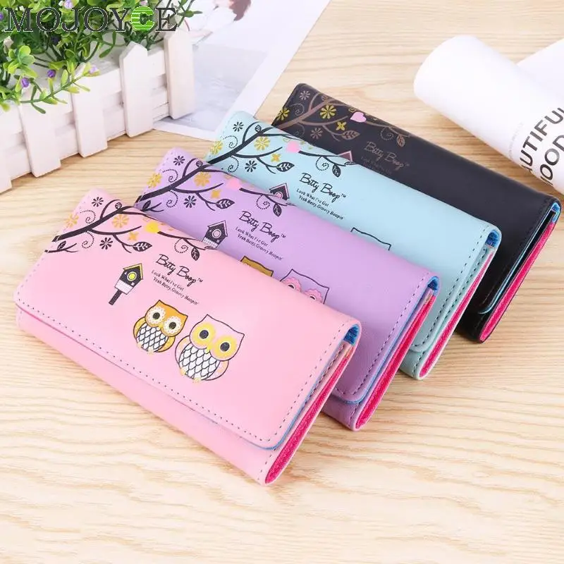 

Women Wallets Cute Owl Lady Coin Purse Long Short Style Money Bags Clutch Woman Wallet Cards ID Holder Purses Bag Burse Notecase