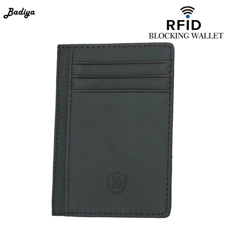 

2018 Solid Genuine Leather Card Holder Slim Business Card ID Holder Credit Card Case Thin Wallet Men Women Card Holder Wallet