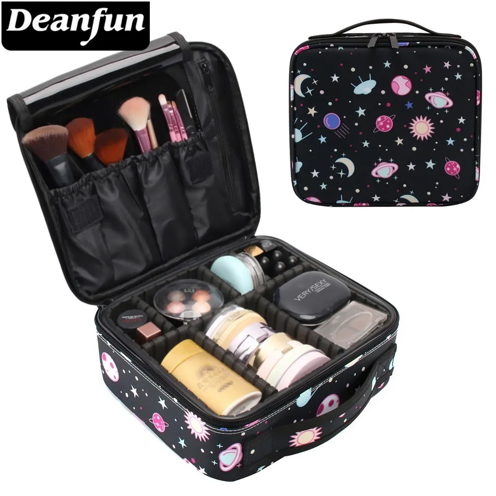 

Deanfun UFO Galaxy Makeup Case Adjustable Dividers Multifunctional Cosmetic Bag Travel Organizer Train Cases 16004