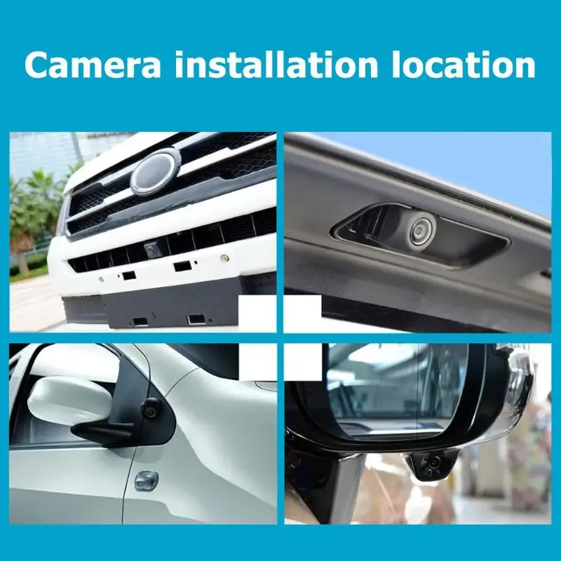360 градусов Автомобильная камера 720P HD панорамная заднего вида DVR Запись рычаг