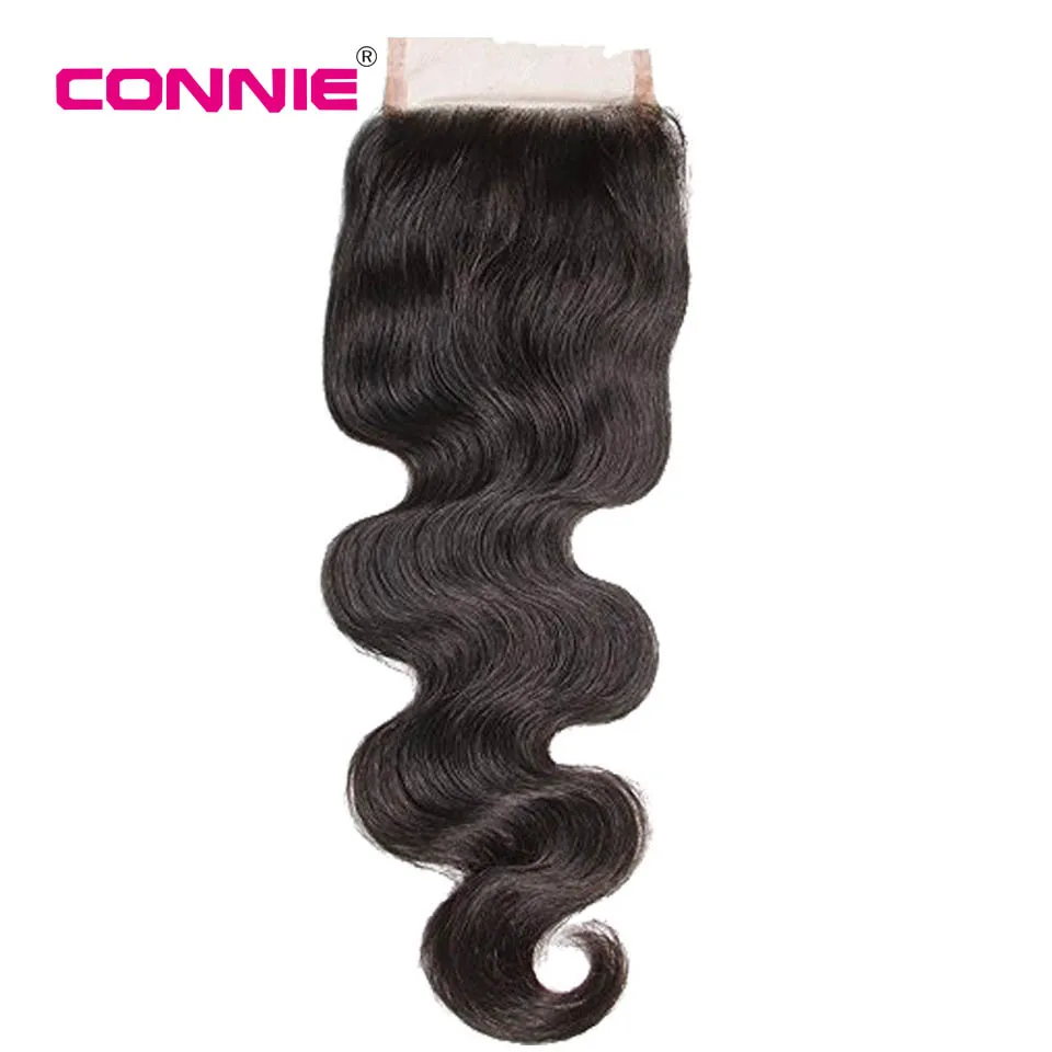 Connie Body пучки волнистых волос с закрытием индийские волосы плетение 100%