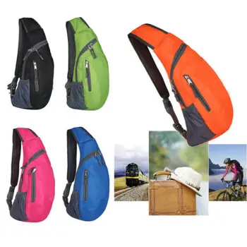 

Men Women Travel Hiking Sling Chest Bag Cross Body Bag Back Sports Pack Male Solid Canvas Waist Packs Bags