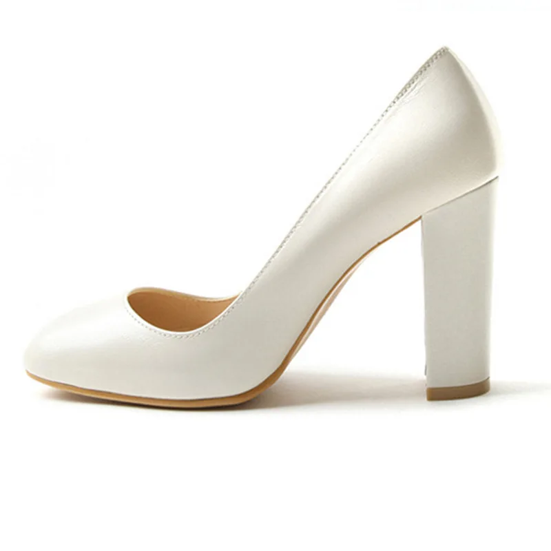 

Moraima Snc 2019 Professional OL Style Leather Thick Heel High Heel Square Head Women's Shoes Leather Shoes