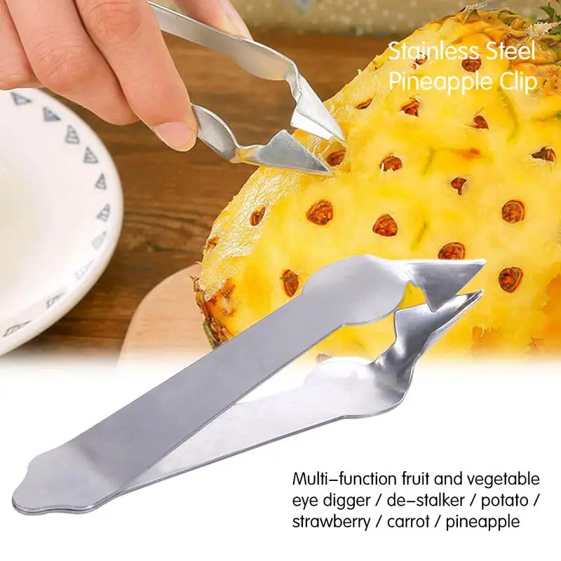 

Stainless Steel Pineapple Corer Cutter Tomato Stem Fruit Leaf Stem Remover Gadget Kitchen Tool Strawberry Husk Peeler Slicer