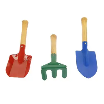 

3pcs Outdoor Garden Tools Set Rake Shovel Kids Beach Sandbox Toy (Random Color)