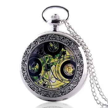 

IBEINA Antique Steampunk Pocket Watch Vintage Necklace Chain Gift Retro Full Hunter Quartz Engraved Fob Pendant