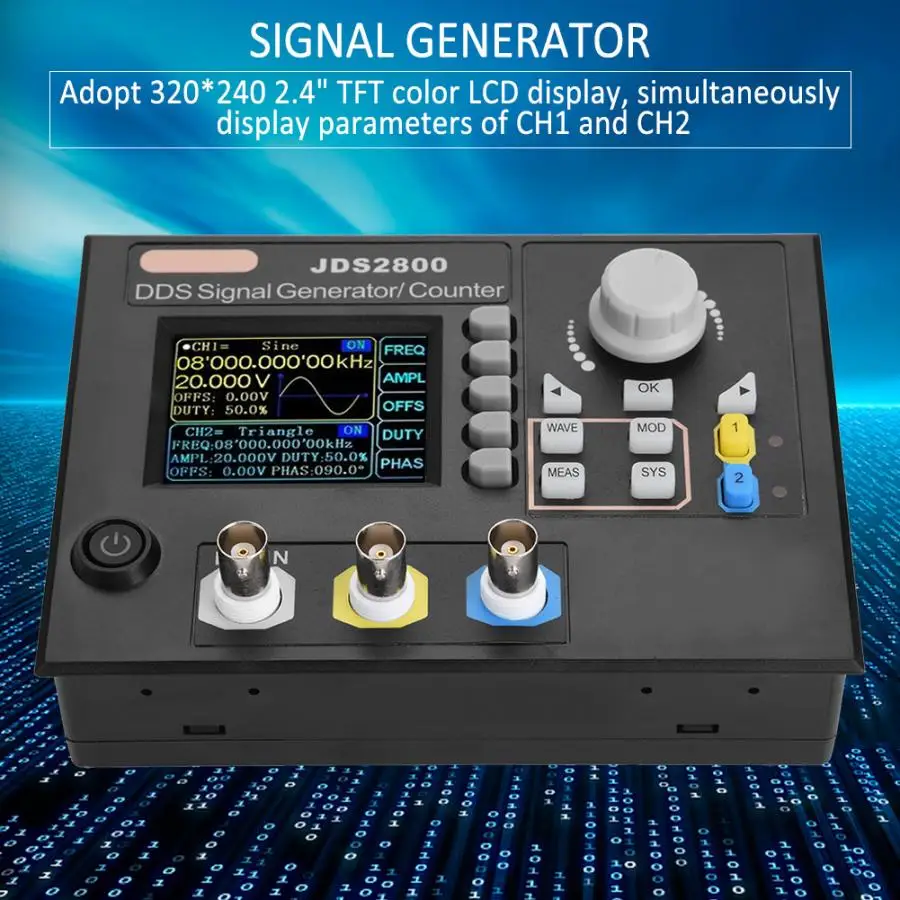 

JDS2800 40MHz Dual-channel digital Oscilloscope AC100-240V DDS Function Arbitrary Waveform Pulse Generator logic probe