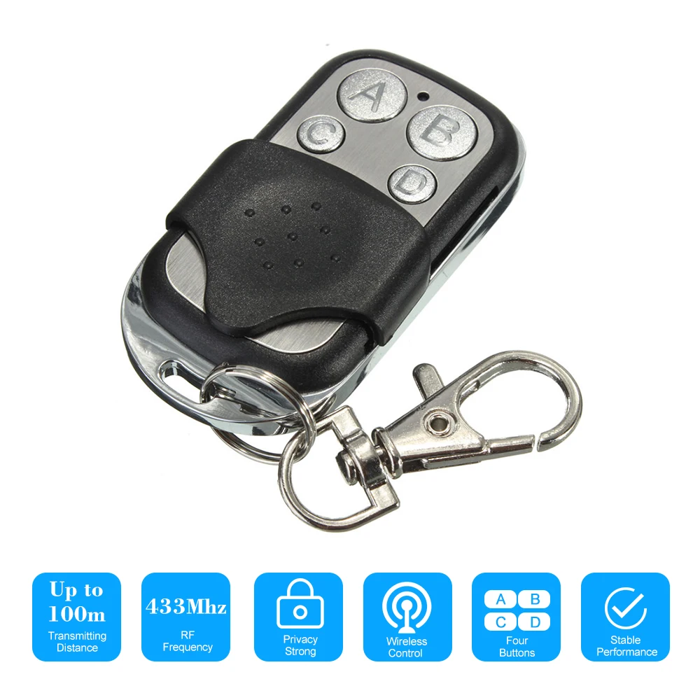 

433Mhz 4 Buttons Copy Cloning Duplicator Remote Control Transmitter Switch for Garage Opener Electric Garage Door Remote Control