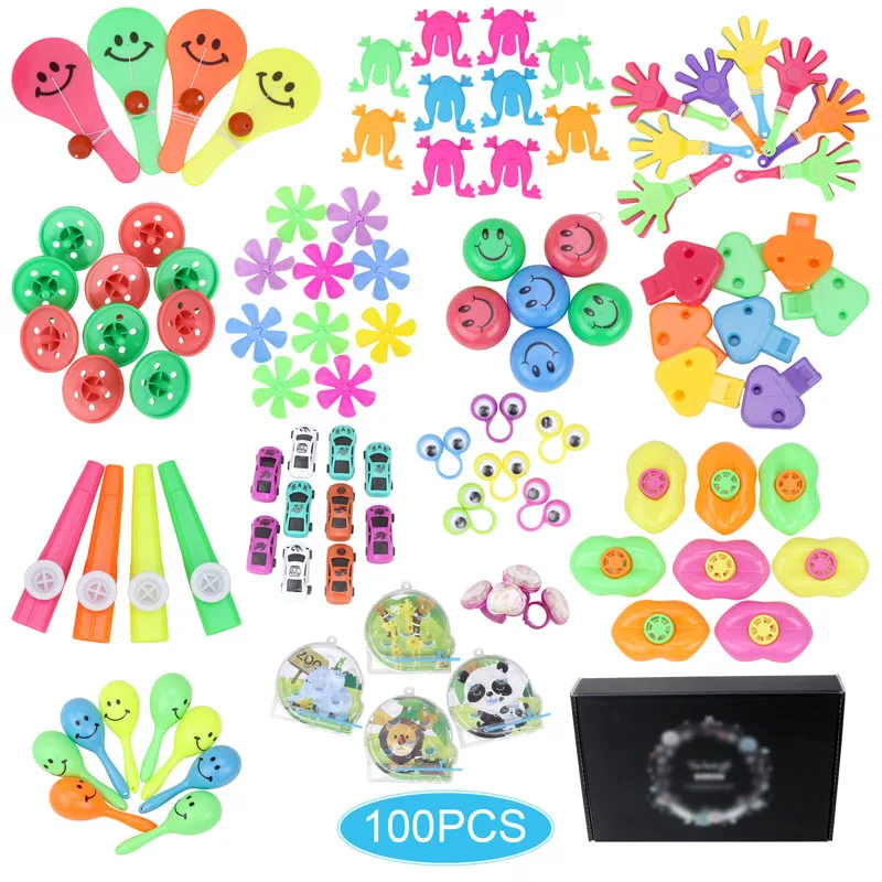 

100pcs Children's Educational Toys Birthday Party Party Small Toys Children's Holiday Small Gifts Prizes Color Box