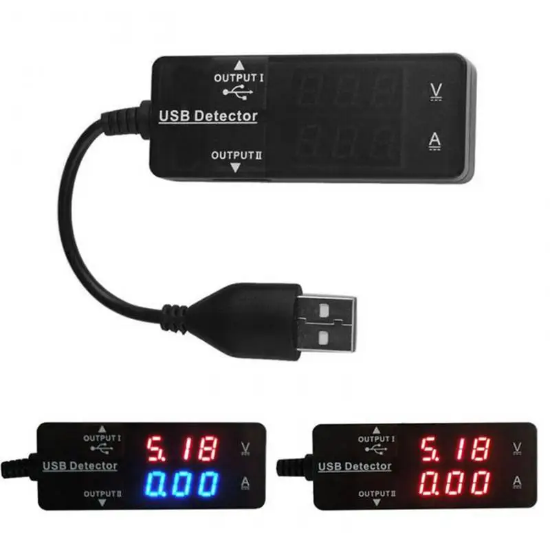 1pc Portable Pocket Voltage Current Meter Charger LED Digital Dual USB Charger Doctor Tester Power Detector HR Voltmeter Ammeter