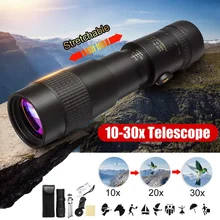 10-30x40mm BAK4 ночное видение HD Оптика зум монокуляр портативный телескоп с зажимом для телефона Штатив для iPhone XR для Xiaomi/huawei