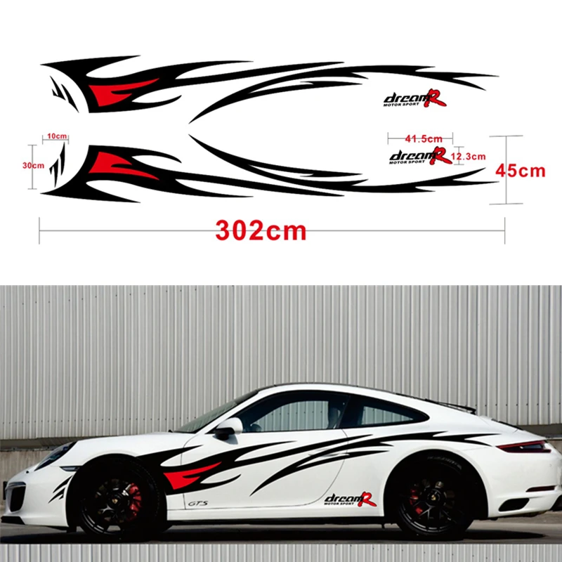 Car Styling Dream R Flame Graphics Design Car Sticker For Whole Auto Body Vinyl Sticker Waterproof Car Stickers Aliexpress