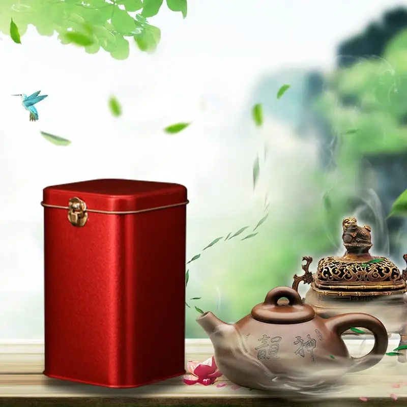 

Metal Tea Cans High-Grade Lock Tinplate Coffee Candy Storage Box Tin Can