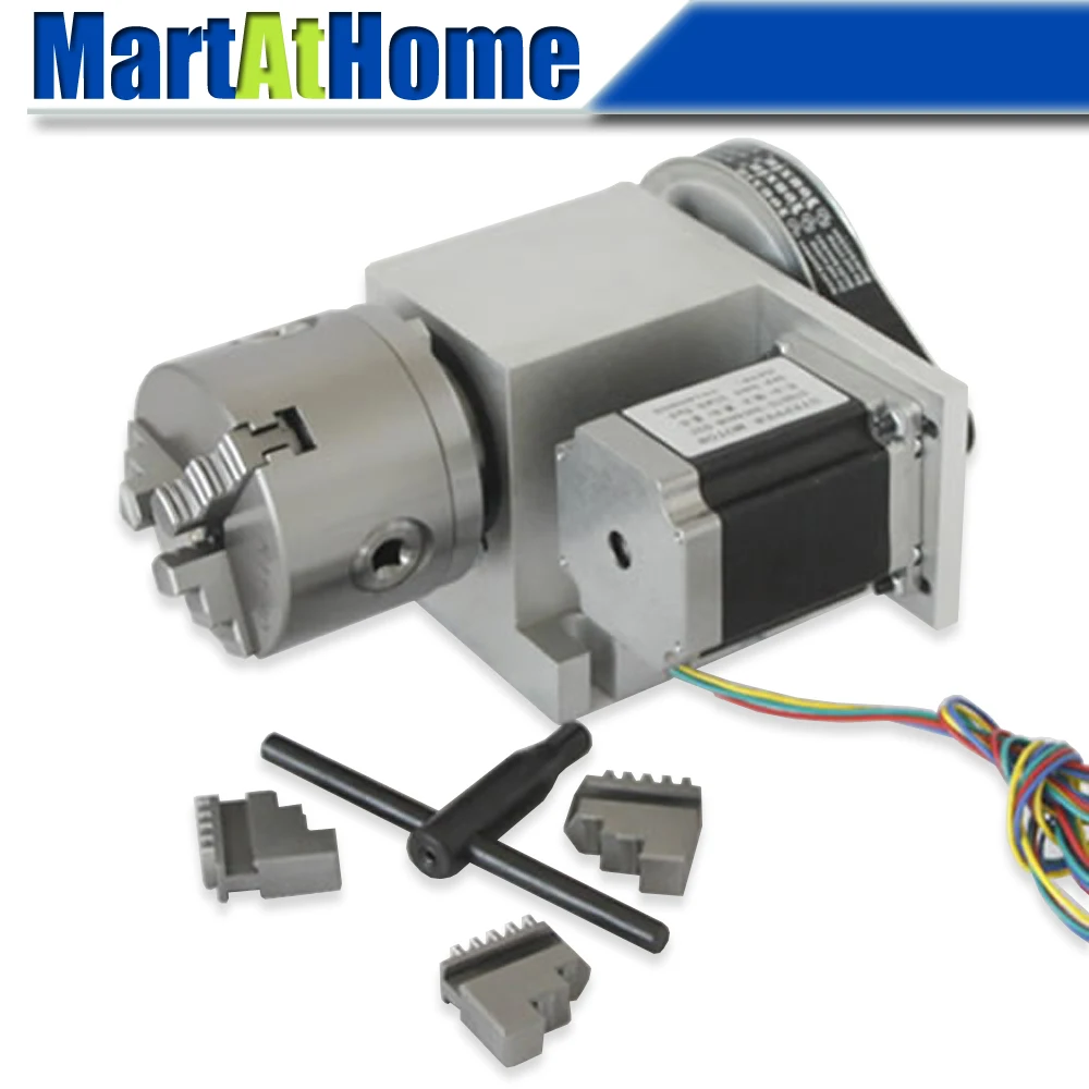 CRA66 A/B/C CNC Router Rotary Indexer 4th Axis 61 with 3 jaw Chuck and