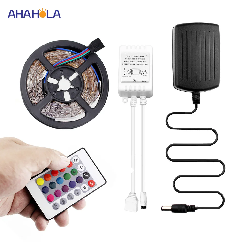 #cheap 5m Led Strip Light 12v Smd 2835 Rgb Led Strip Light Waterproof Rgb Led Ribbon Epistar 60 Leds m Ledstrip 12 v with Remote