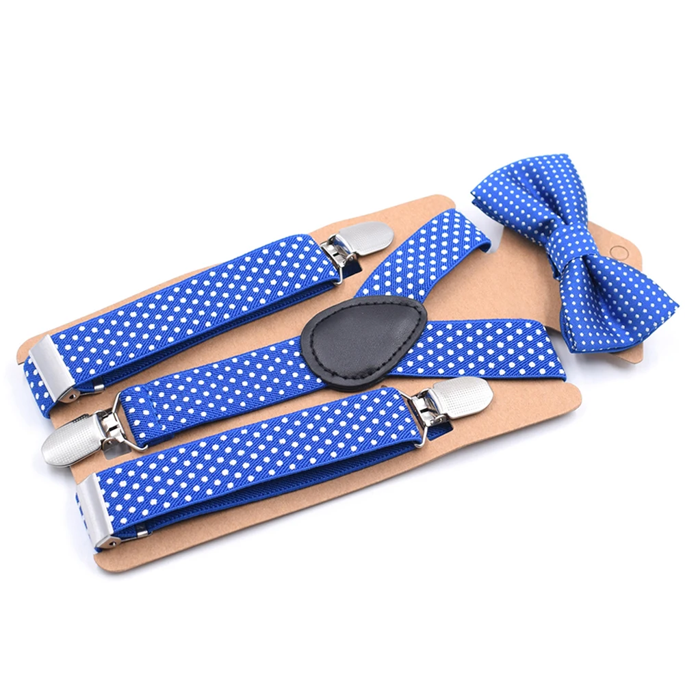 Elastic Boys Gilrs Suspender Bowties Set For Children Wedding Bowties