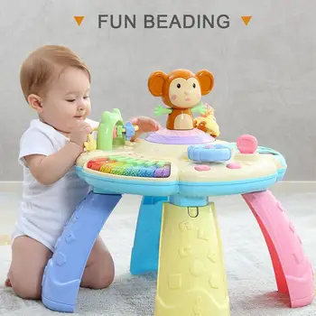 

Baby Toys Musical Learning Table 6 Months Up-Early Education Music Activity Center Game Table Kids Toys Lighting & Sound Gift
