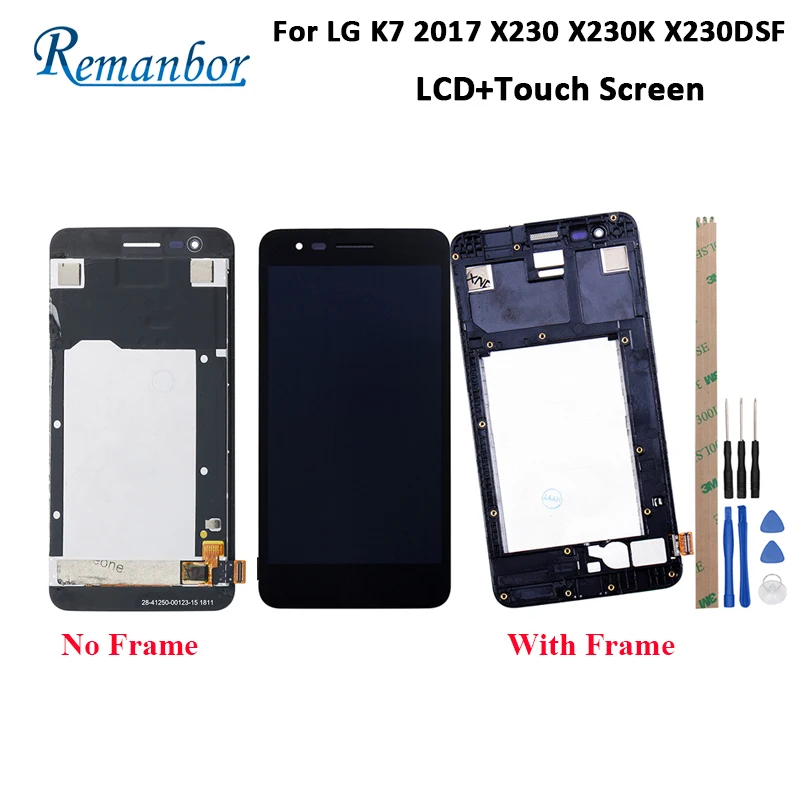 

Remanbor For LG K7 2017 X230 X230K X230DSF LCD Display And Touch Screen With Frame +Tools For LG K7 2017 X230 X230K 5.0''