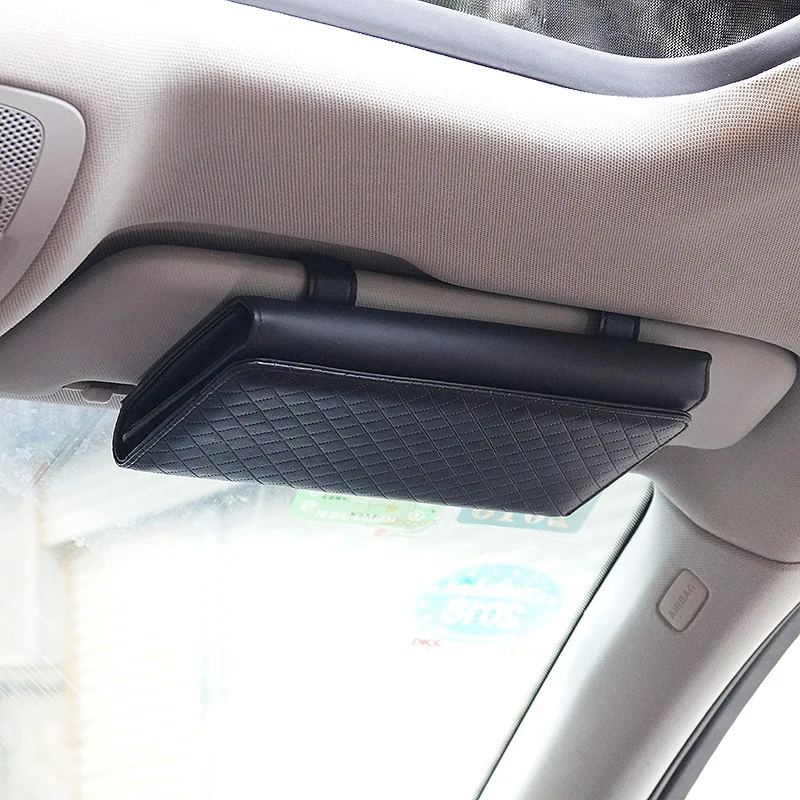 

Multifunction PU Car Sun Visor Storage Bag Autocard Holder Paper Towel Bag Hanging Universal Organizer Tissue Box