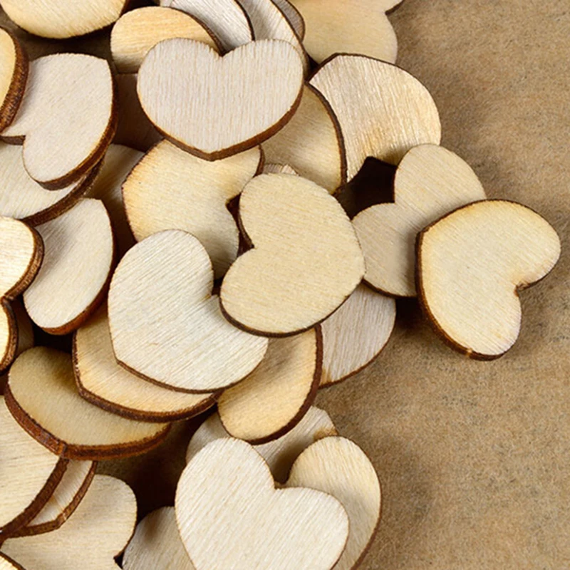 

WHOLESALE PRICE 100Pcs/lot Heart Blank Unfinished Natural DIY Craft Supplies Wooden Scrapbooking Craft Wedding Decoration NEW