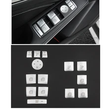 14Pcs/Set ABS Car Electric Window Switch Button Cover Stickers Trim Push Button Cap For Mercedes-Benz A B E GLA CLA GLK GLS автомобильное зеркало cla glk abs