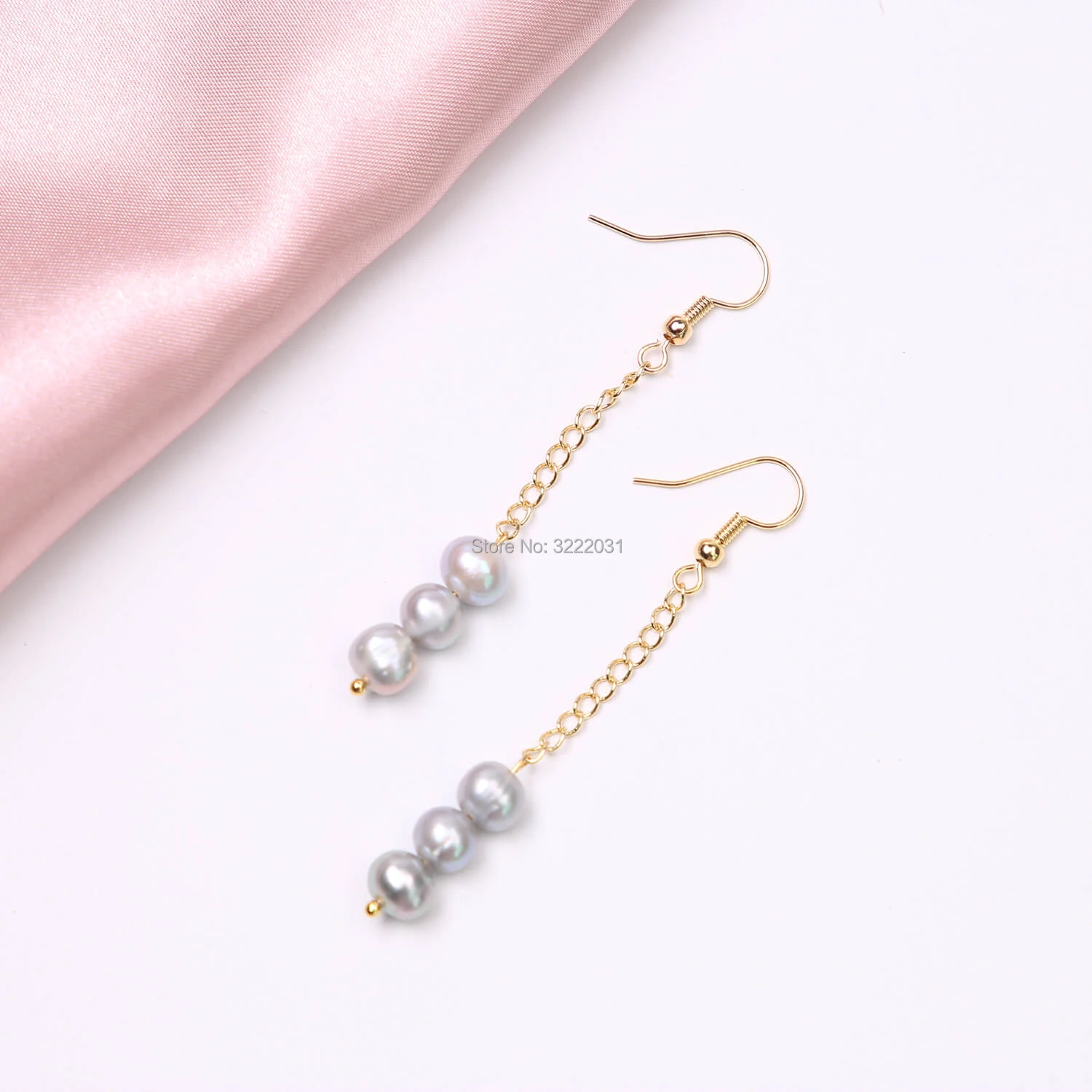 Gray Pearl Dangle Earrings Daily Small Pearls Beaded Drop Earring Jewelry  for Women Chain Charm Fashion Pearl Jewelry Handmade|Drop Earrings| -  AliExpress
