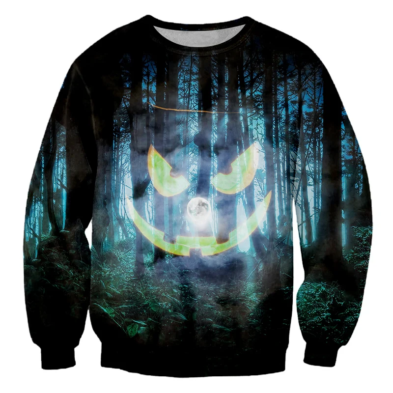 Funny Happy Halloween Evil Magic Witch 3D Print Sweatshirts Men/women Pullover Streetwear Hoodies Outfits Boy White Clothes Coat