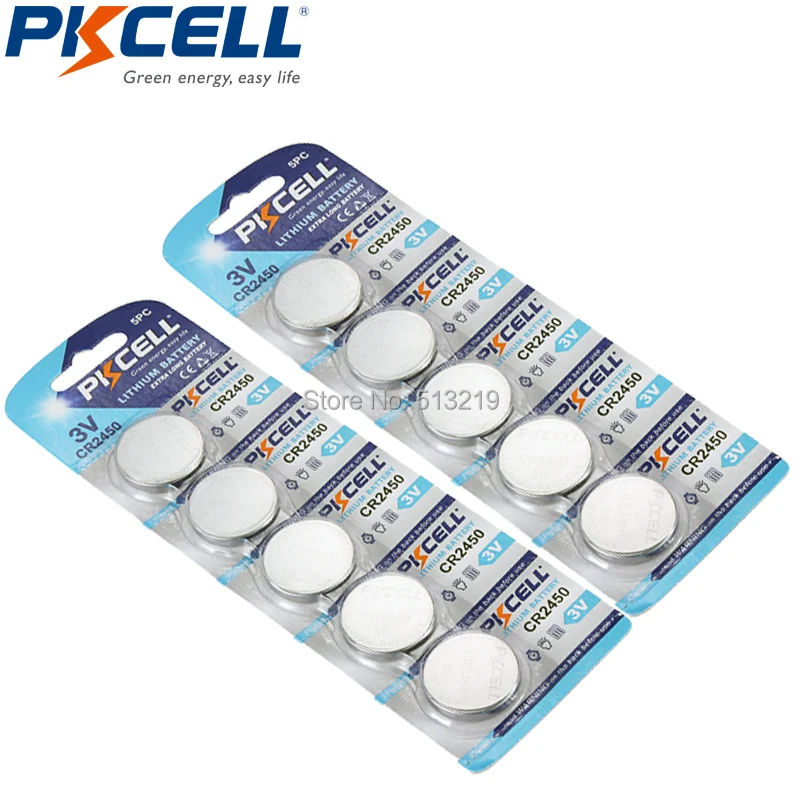 

6000PCS PKCELL CR2450 3V Button cell Batteries DL2450 KCR2450 5029LC LM2450 Lithium Battery 3 V CR 2450 button cell battery