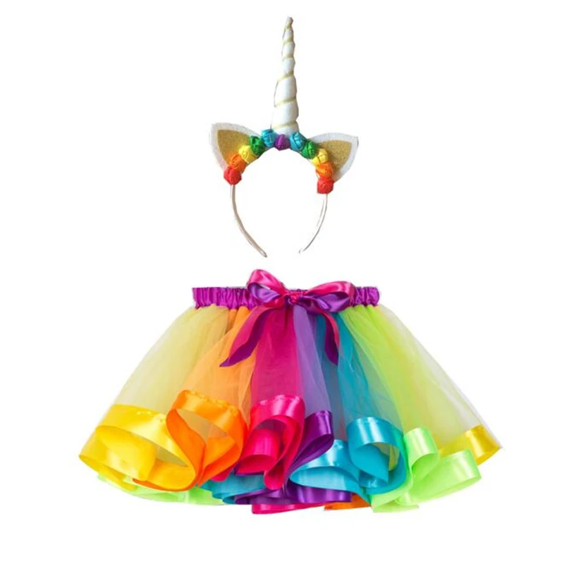 Kopen Leuke Meisjes Regenboog Eenhoorn Kostuum Cosplay Halloween Carnaval Purim Festival Kids Fantasy Tutu Jurk