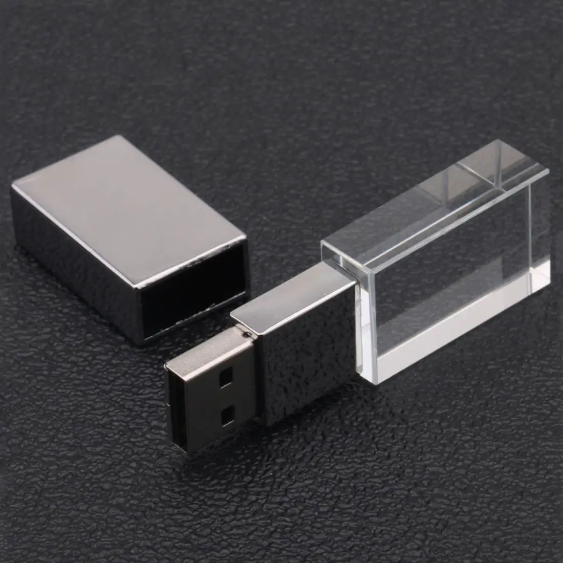 

Crystal Transparent Led light Metal Usb flash drive Pen drive 32gb Usb memory stick disk
