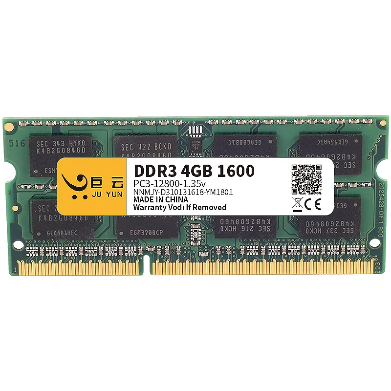 Оперативная память Ju Yun DDR3L 4 Гб 1600 МГц ОЗУ для ноутбука 1066 1333 совместима с