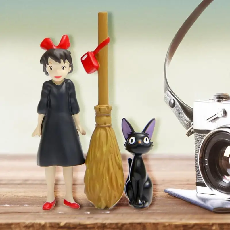 Девушка аниме модель Гараж Набор Смола Черный кот Besom для DIY торт фигурка