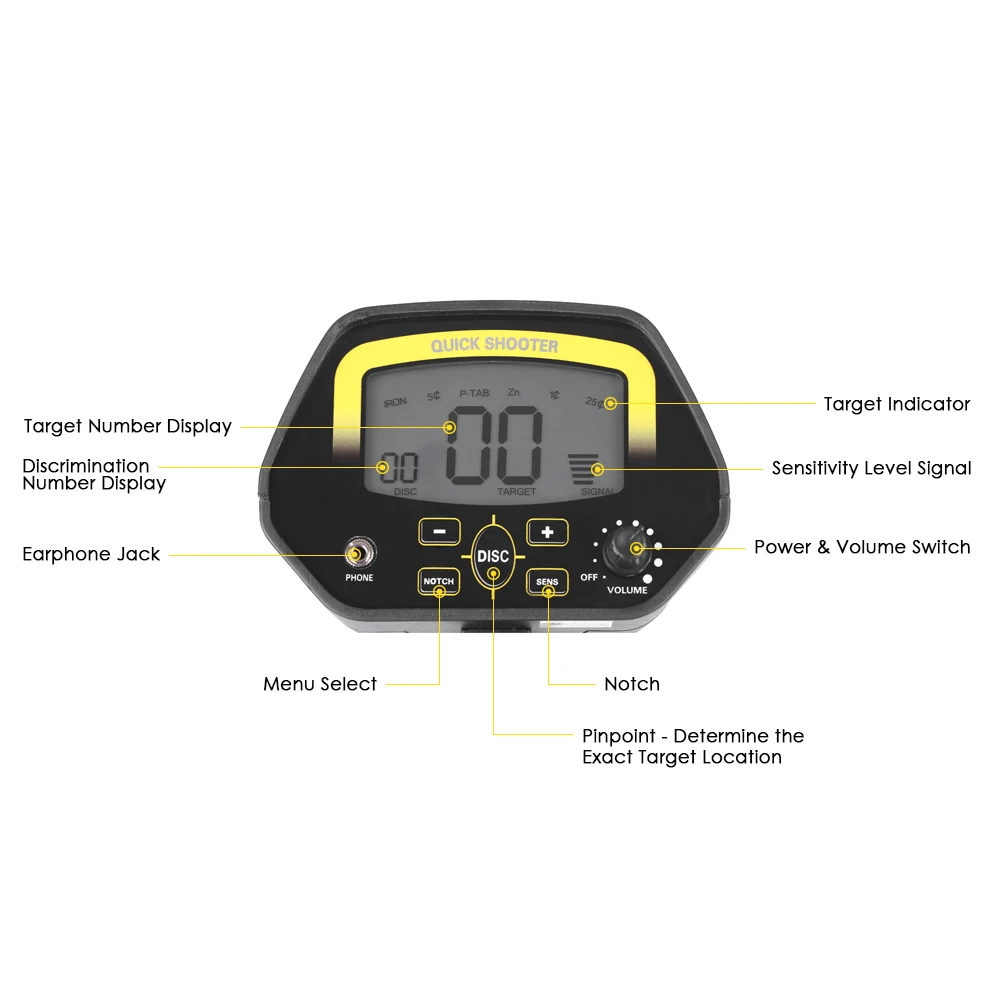 KKmoon LCD Display MD3030 Metal Detector Gold Digger Treasure Hunter with Adjustable Sensitivity Waterproof Search Coil